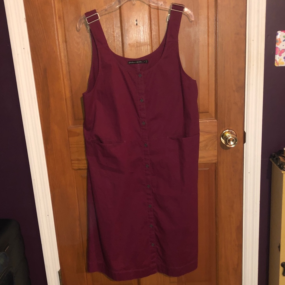 Cotton Button-Front Sleeveless Dress